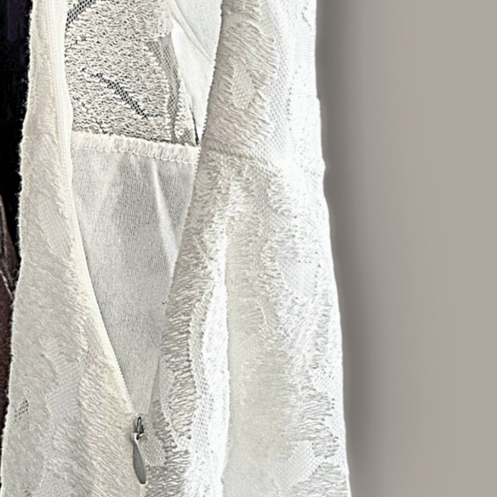 KoKo-Ailis White Lace Dress Midi Long Sleeve Keyhole Back 2X Party Wedding NWT - Picture 6 of 11
